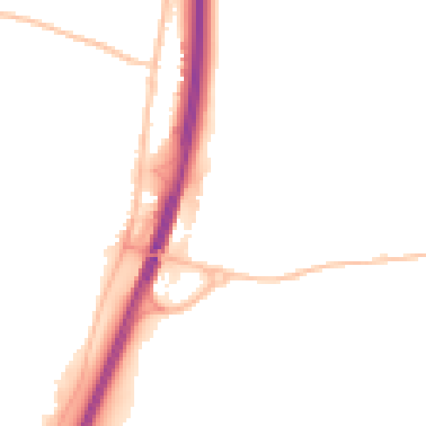 Night-time road noise heatmap for NE23 6XS