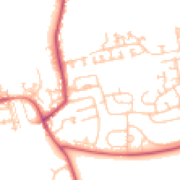 Daytime road noise heatmap for NE23 7AF