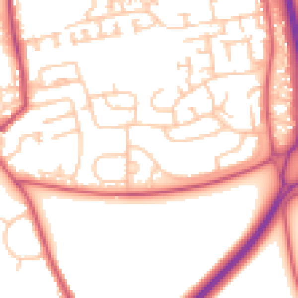 Daytime road noise heatmap for NE23 7BN