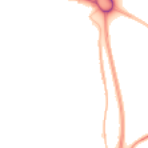 Night-time road noise heatmap for NE23 7DP
