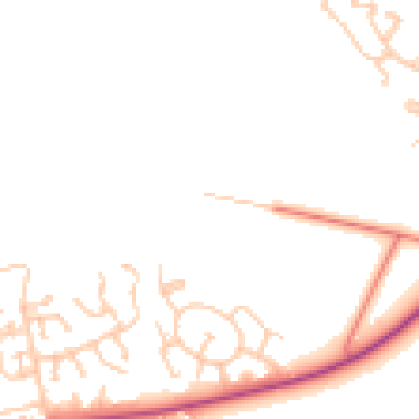 Daytime road noise heatmap for NE23 7EA