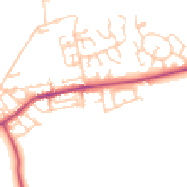 Daytime road noise heatmap for NE23 7EQ