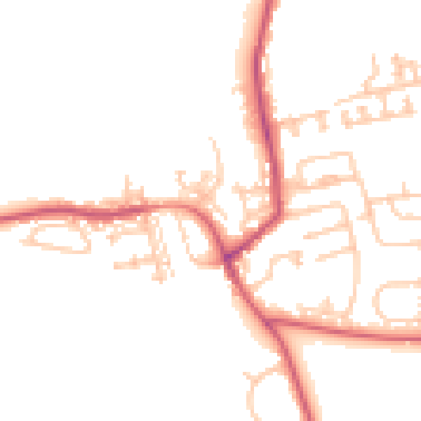 Daytime road noise heatmap for NE23 7FJ