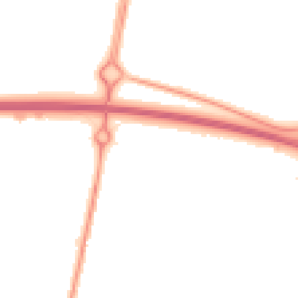 Night-time road noise heatmap for NE23 7GA