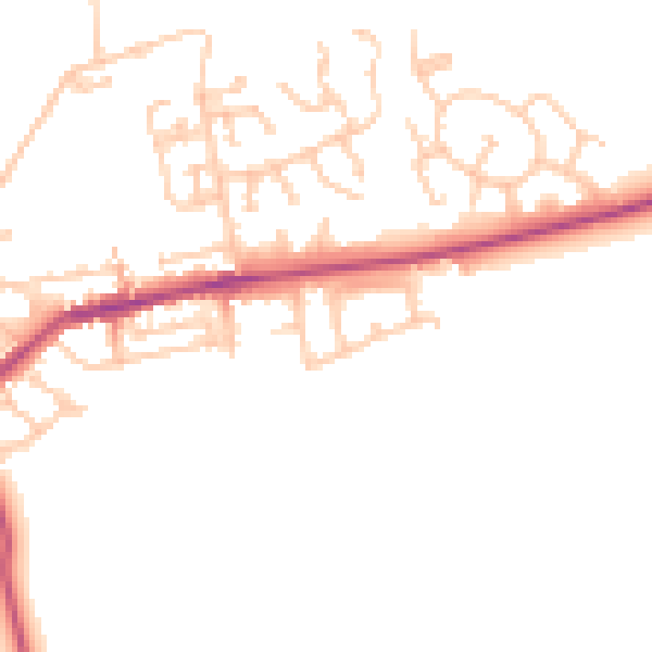 Daytime road noise heatmap for NE23 7HA