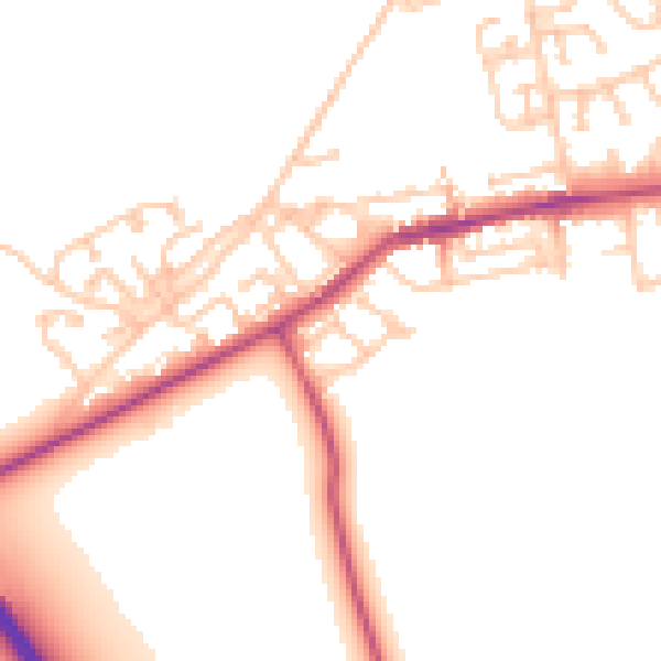 Daytime road noise heatmap for NE23 7HH