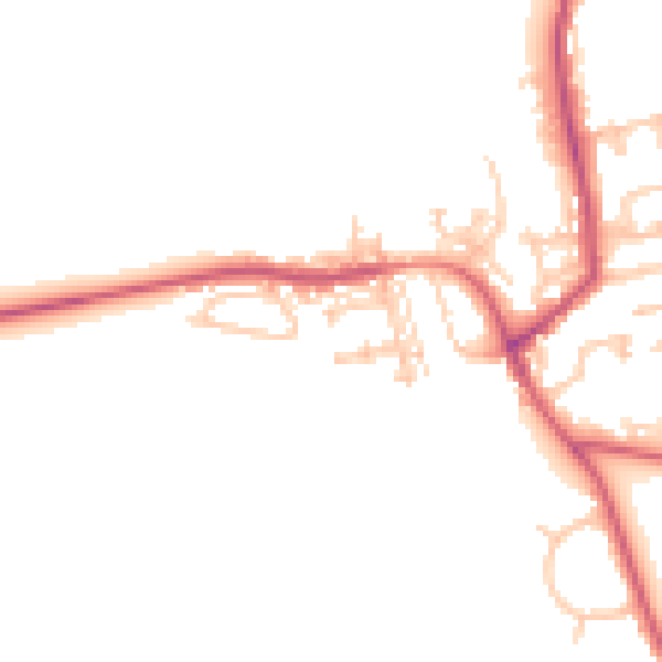 Daytime road noise heatmap for NE23 7JD