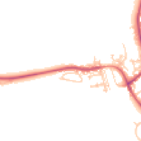Daytime road noise heatmap for NE23 7JP