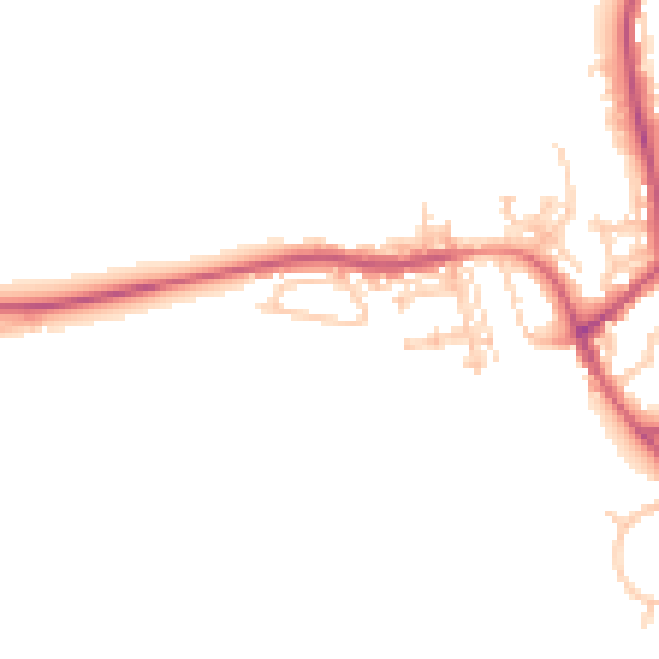 Daytime road noise heatmap for NE23 7JR