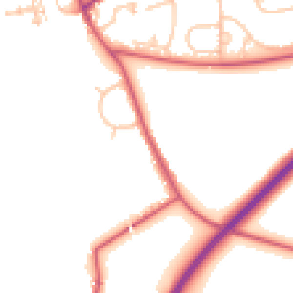 Daytime road noise heatmap for NE23 7LT