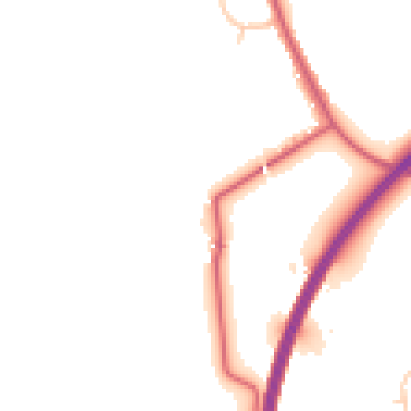 Daytime road noise heatmap for NE23 7LZ