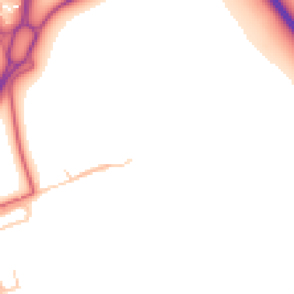 Daytime road noise heatmap for NE23 7ND