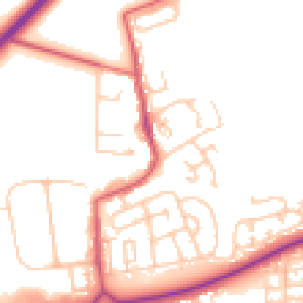 Daytime road noise heatmap for NE23 7NE