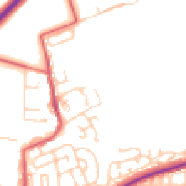 Daytime road noise heatmap for NE23 7NH