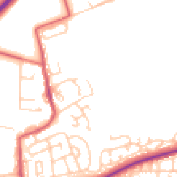 Daytime road noise heatmap for NE23 7NJ
