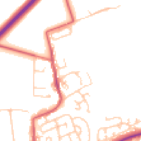 Daytime road noise heatmap for NE23 7PT