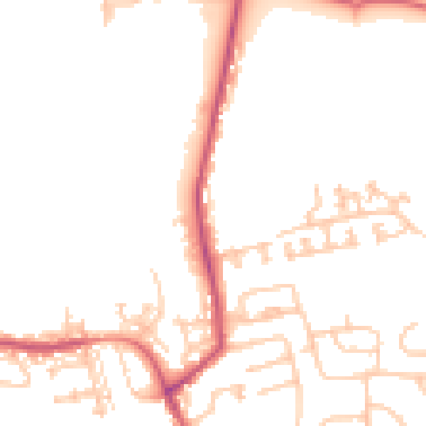 Daytime road noise heatmap for NE23 7QD