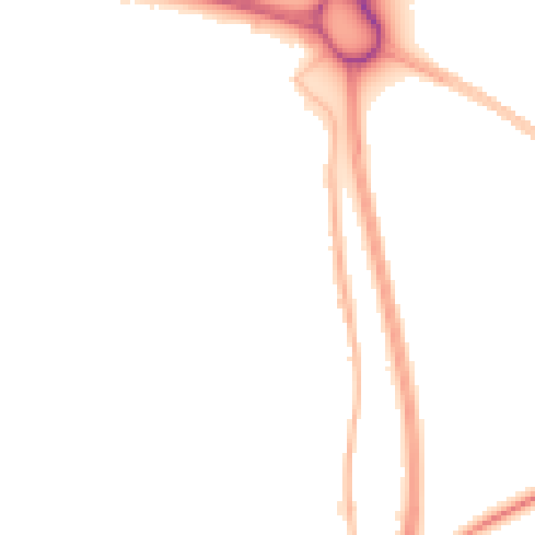 Night-time road noise heatmap for NE23 7RB