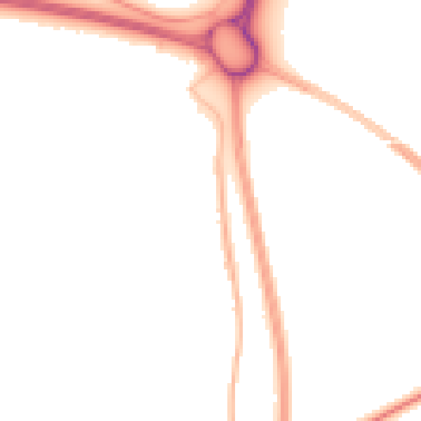 Night-time road noise heatmap for NE23 7RX