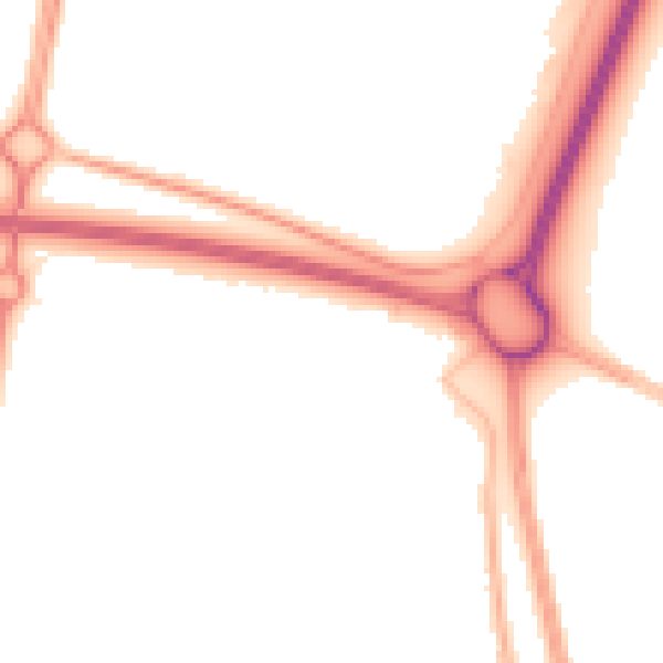 Night-time road noise heatmap for NE23 7RZ