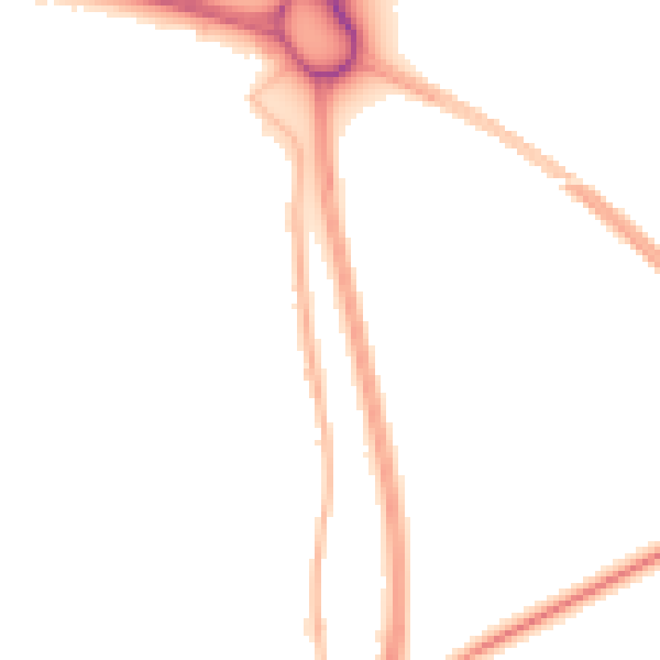 Night-time road noise heatmap for NE23 7SG