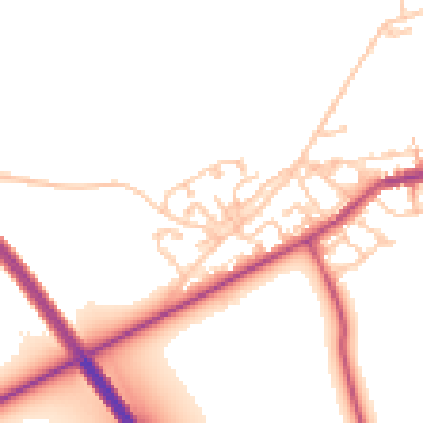 Daytime road noise heatmap for NE23 7TH