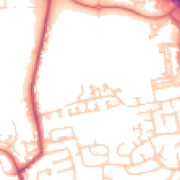 Daytime road noise heatmap for NE23 7UA