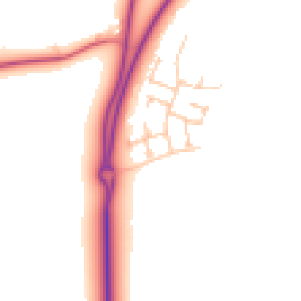 Daytime road noise heatmap for NE23 8BY