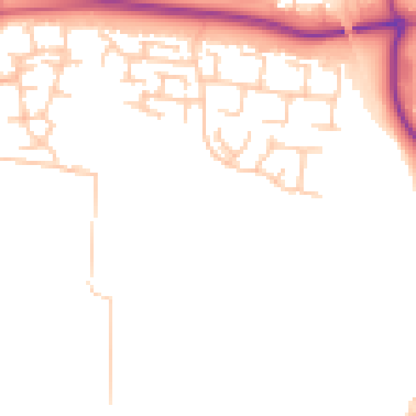 Daytime road noise heatmap for NE23 8GG