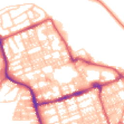 Daytime road noise heatmap for NE24 1EX