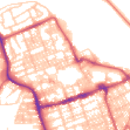 Daytime road noise heatmap for NE24 1EY