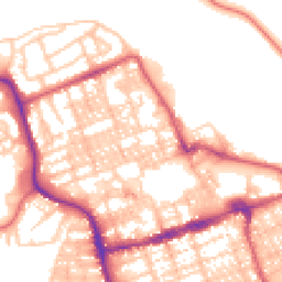 Daytime road noise heatmap for NE24 1HR