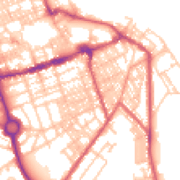Daytime road noise heatmap for NE24 2EL