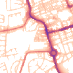 Daytime road noise heatmap for NE24 2JU