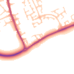 Daytime road noise heatmap for NE24 3NA