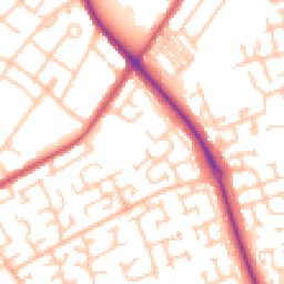 Daytime road noise heatmap for NE24 3TA