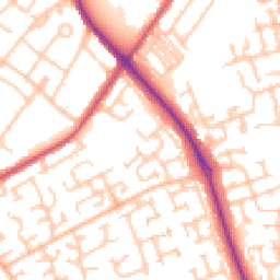 Daytime road noise heatmap for NE24 3TW