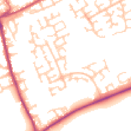 Daytime road noise heatmap for NE24 3XN