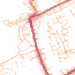 Daytime road noise heatmap for NE24 4AP