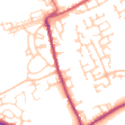 Daytime road noise heatmap for NE24 4DG