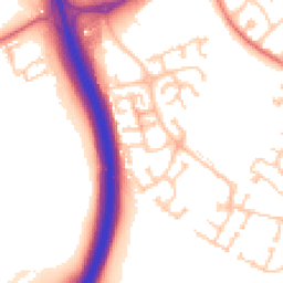 Daytime road noise heatmap for NE24 4LP