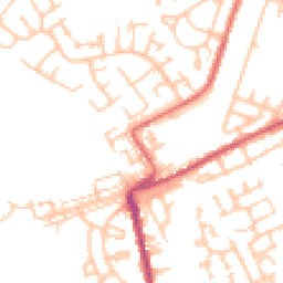 Daytime road noise heatmap for NE24 4NB