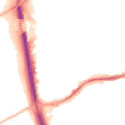 Night-time road noise heatmap for NE24 4RT