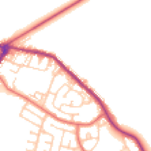 Daytime road noise heatmap for NE25 0AY