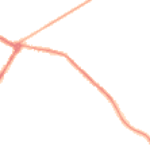 Night-time road noise heatmap for NE25 0BF