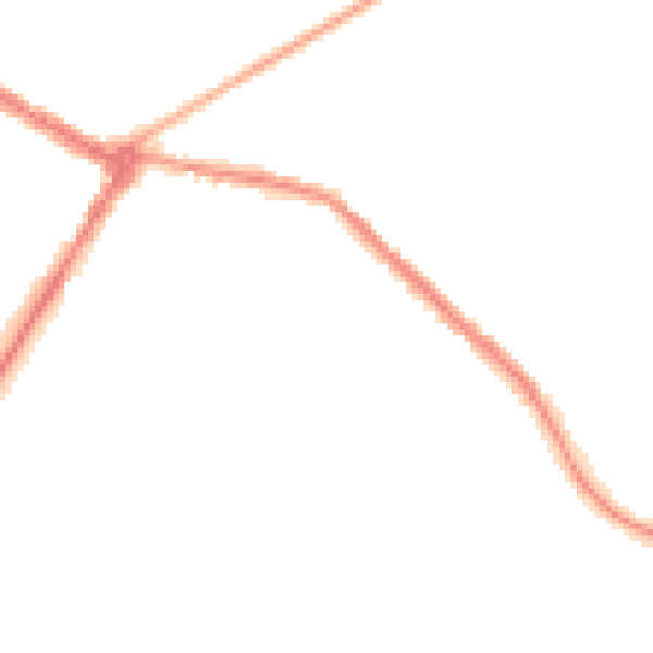 Night-time road noise heatmap for NE25 0BH
