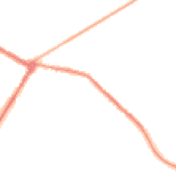 Night-time road noise heatmap for NE25 0DA