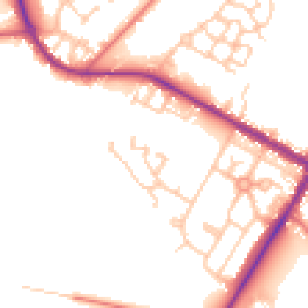Daytime road noise heatmap for NE25 0DB
