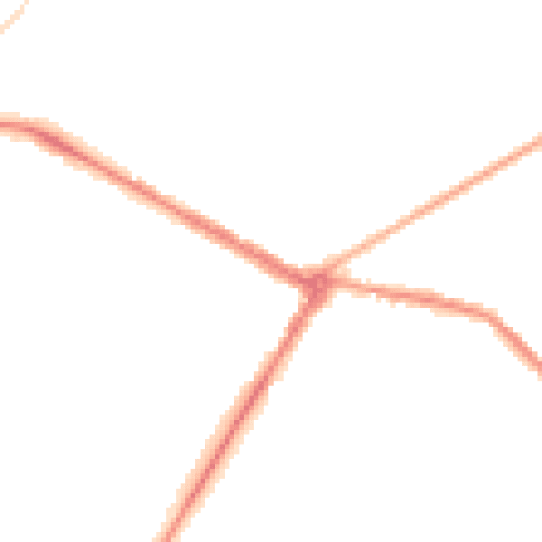 Night-time road noise heatmap for NE25 0DG