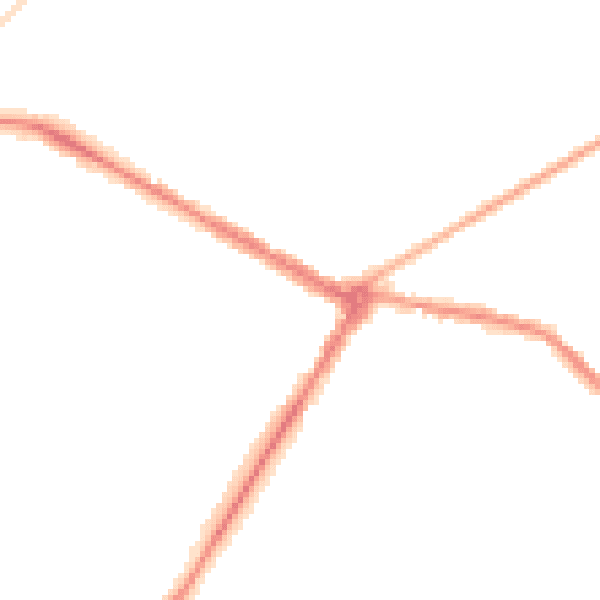Night-time road noise heatmap for NE25 0DY